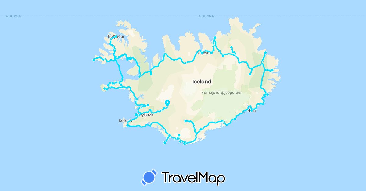 TravelMap itinerary: driving, iceland in Iceland (Europe)